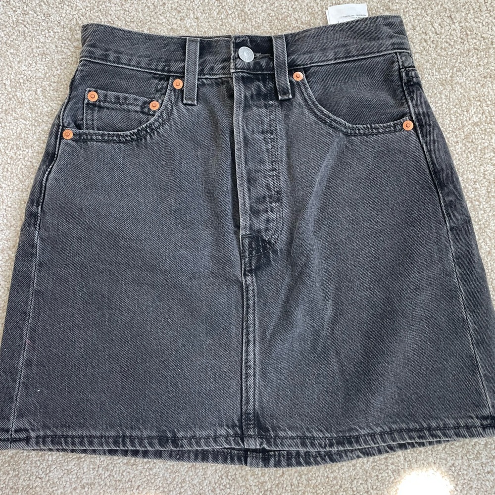Levi Ribcage Black Denim Skirt